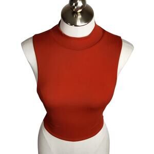 Babaton Aritzia Contour Mockneck‎ Tank Flambeau Red Orange Women's Small